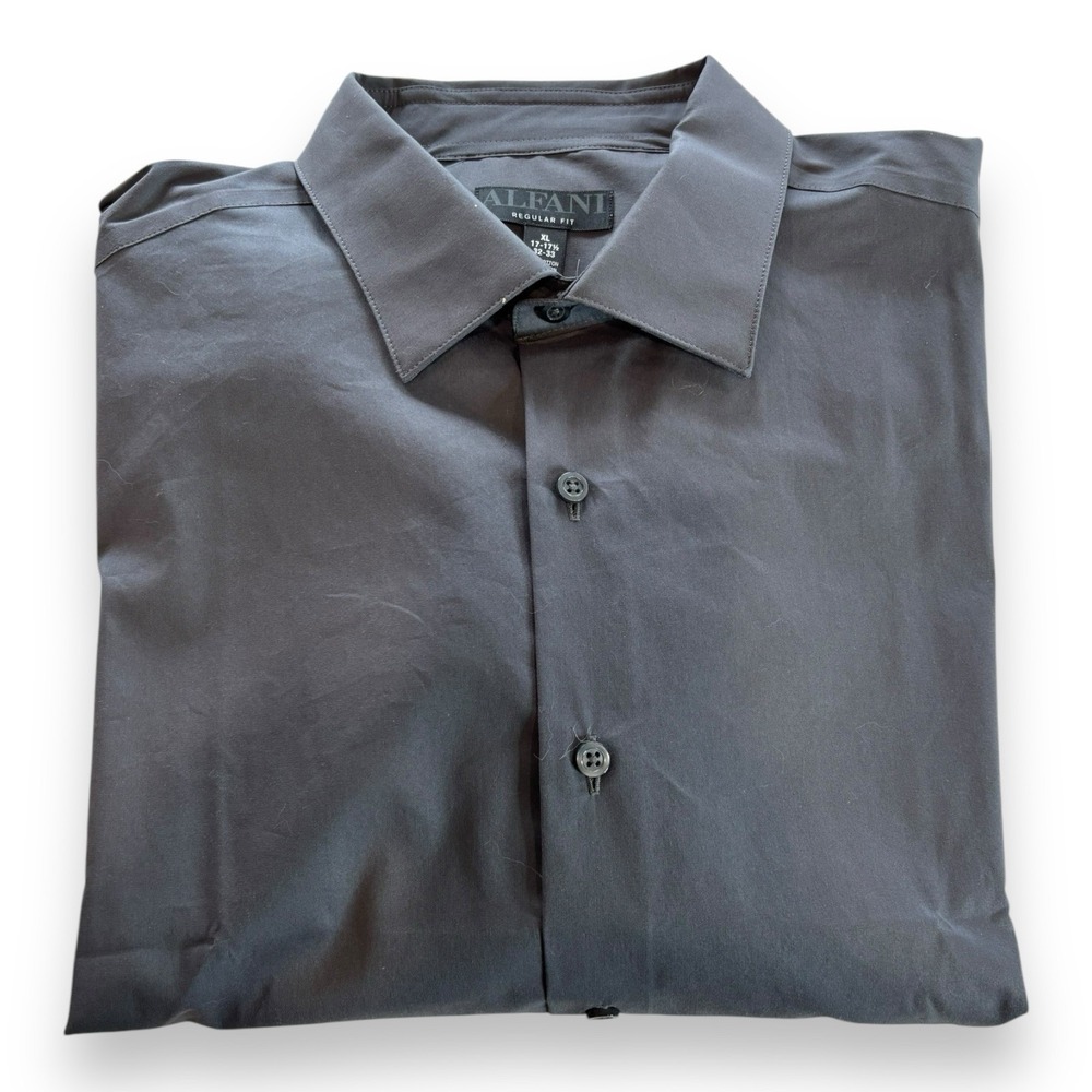 Alfani Men's Gray Casual Button Down Long Sleeve Regular Fit XL Shirt